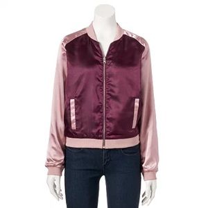 Juniors' Love, Fire Reversible Bomber Jacket XS